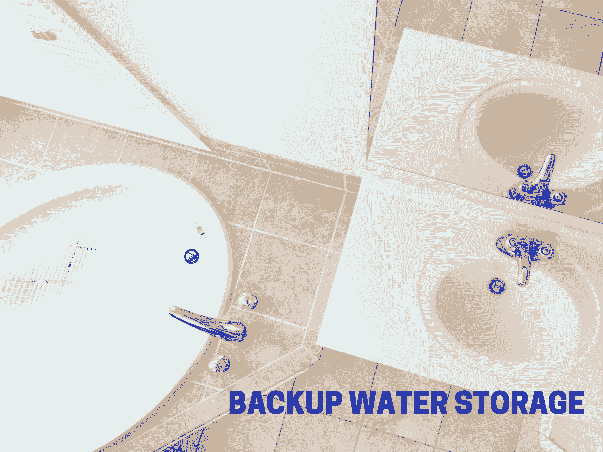 Backup water storage in an emergency
